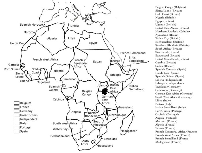 Africa in 1914 map worksheet answers