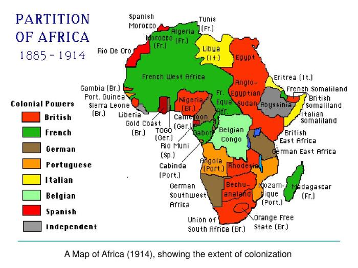 Africa in 1914 map worksheet answers