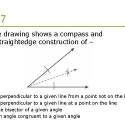 The drawing shows a compass and straightedge construction of